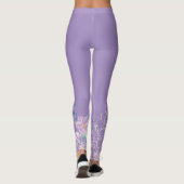 Blauer Schmetterling in Blume Leggings (Rückseite)