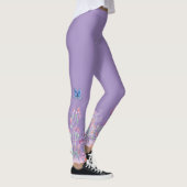 Blauer Schmetterling in Blume Leggings (Rechts)