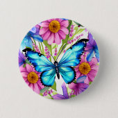 Blauer Schmetterling in einem Feld von Blume Button (Vorderseite)