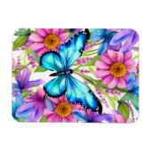 Blauer Schmetterling in einem Feld von Blume Magnet (Horizontal)