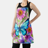 Blauer Schmetterling in einem Feld von Blume Schürze (InSitu)