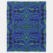 Blauer Schmetterling in Grün Fleecedecke (Vorderseite)