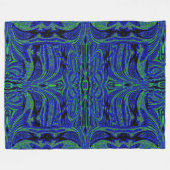 Blauer Schmetterling in Grün Fleecedecke (Vorderseite (Horizontal))