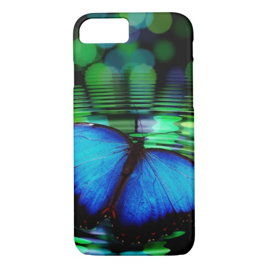 Blauer Schmetterling iPhone 7 Kasten Case-Mate iPhone Hülle (Rückseite)