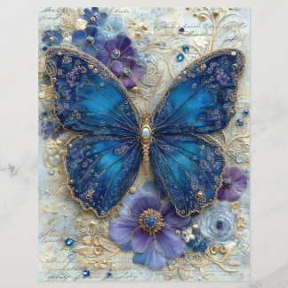 Blauer Schmetterling Junk Journal Scrapbook Papier