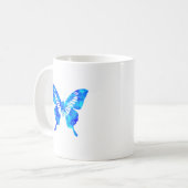 Blauer Schmetterling Kaffeetasse (Vorderseite Links)