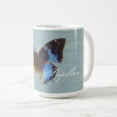 Blauer Schmetterling Kaffeetasse (VorderseiteRechts)
