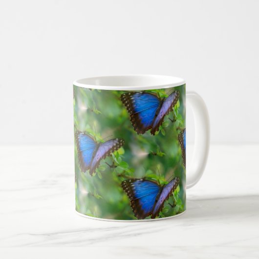 Blauer Schmetterling Kaffeetasse (VorderseiteRechts)