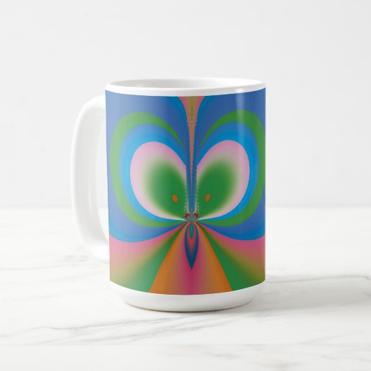 Blauer Schmetterling Kaffeetasse (Vorderseite Links)
