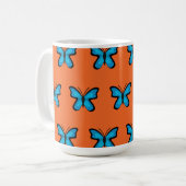 Blauer Schmetterling Kaffeetasse (Vorderseite Links)