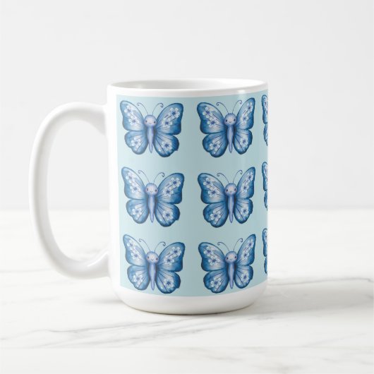 Blauer Schmetterling Kaffeetasse (Links)