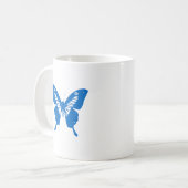 Blauer Schmetterling Kaffeetasse (Vorderseite Links)