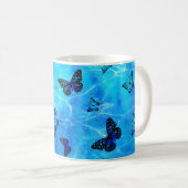 Blauer Schmetterling Kaffeetasse (VorderseiteRechts)