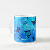 Blauer Schmetterling Kaffeetasse (Vorderseite Links)