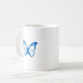 Blauer Schmetterling Kaffeetasse (Vorderseite Links)