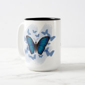 Blauer Schmetterling - Kaffeetasse (Vorderseite Links)