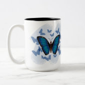 Blauer Schmetterling - Kaffeetasse (Links)
