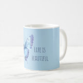 Blauer Schmetterling Kaffeetasse (VorderseiteRechts)