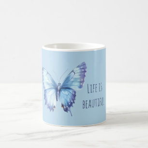 Blauer Schmetterling Kaffeetasse
