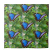 Blauer Schmetterling Keramik Fliese (Vorderseite)