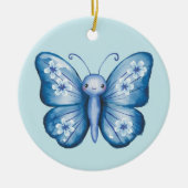 Blauer Schmetterling Keramik Ornament (Vorne)