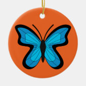 Blauer Schmetterling Keramik Ornament (Vorne)