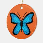 Blauer Schmetterling Keramik Ornament (Links)