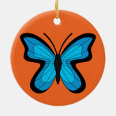 Blauer Schmetterling Keramik Ornament (Hinten)