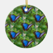 Blauer Schmetterling Keramik Ornament (Vorne)