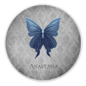 Blauer Schmetterling Keramikknauf (Vorderseite)