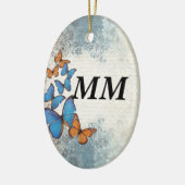 Blauer Schmetterling Keramikornament (Links)