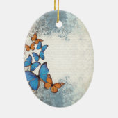 Blauer Schmetterling Keramikornament (Hinten)