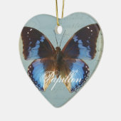 Blauer Schmetterling Keramikornament (Links)