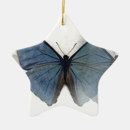 Blauer Schmetterling Keramikornament (Vorne)