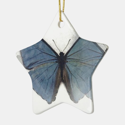 Blauer Schmetterling Keramikornament (Links)