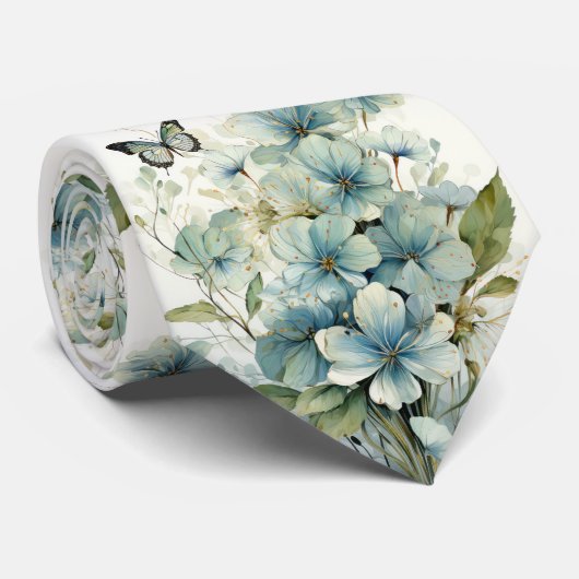 Blauer Schmetterling Krawatte (Gerollt)
