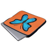 Blauer Schmetterling Laptopschutzhülle (Vorne Knopf)