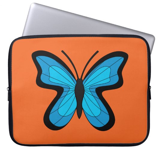 Blauer Schmetterling Laptopschutzhülle (Vorderseite)