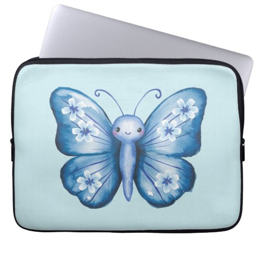 Blauer Schmetterling Laptopschutzhülle (Vorderseite)