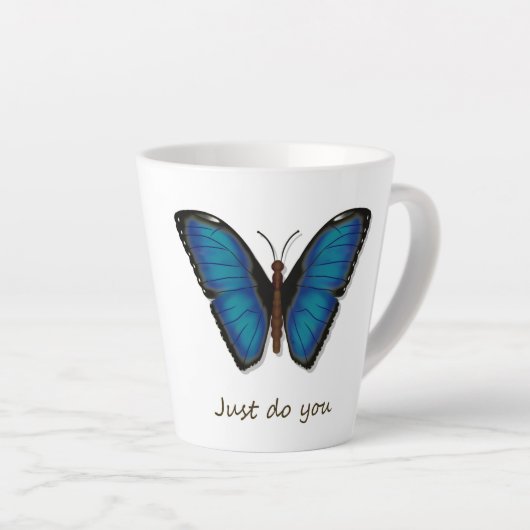Blauer-Schmetterling-Latte-Mug Milchtasse (Rechte Ecke)