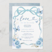 Blauer Schmetterling Liebe im blauen Brautparty Einladung (Vorne/Hinten)