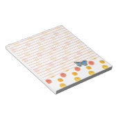 Blauer Schmetterling Lined Orange Polka Dots Notizblock (angewinkelt)