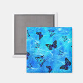 Blauer Schmetterling Magnet (Vorderseite/Rückseite)