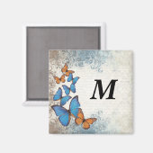 Blauer Schmetterling Magnet (Vorderseite/Rückseite)