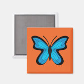 Blauer Schmetterling Magnet (Vorderseite/Rückseite)
