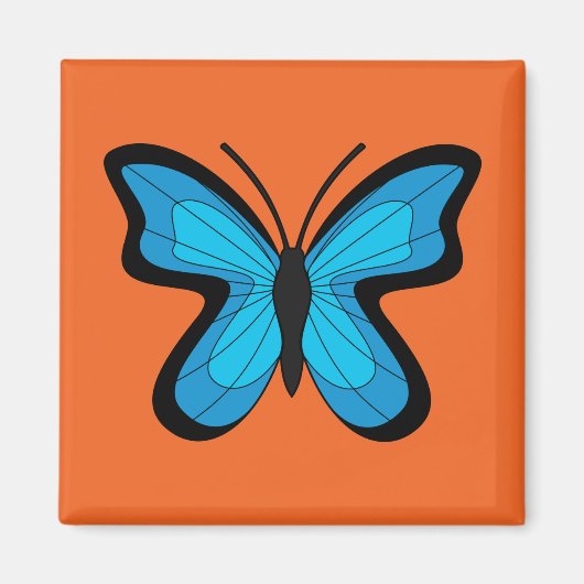 Blauer Schmetterling Magnet (Vorne)