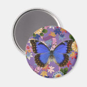 Blauer Schmetterling Magnet (Vorderseite/Rückseite)