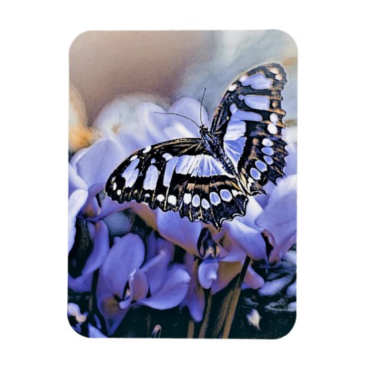 Blauer Schmetterling Magnet (Vertikal)