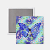 Blauer Schmetterling Magnet (Vorderseite/Rückseite)