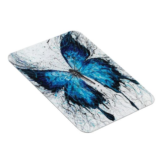 Blauer Schmetterling Magnet (Rechte Seite)